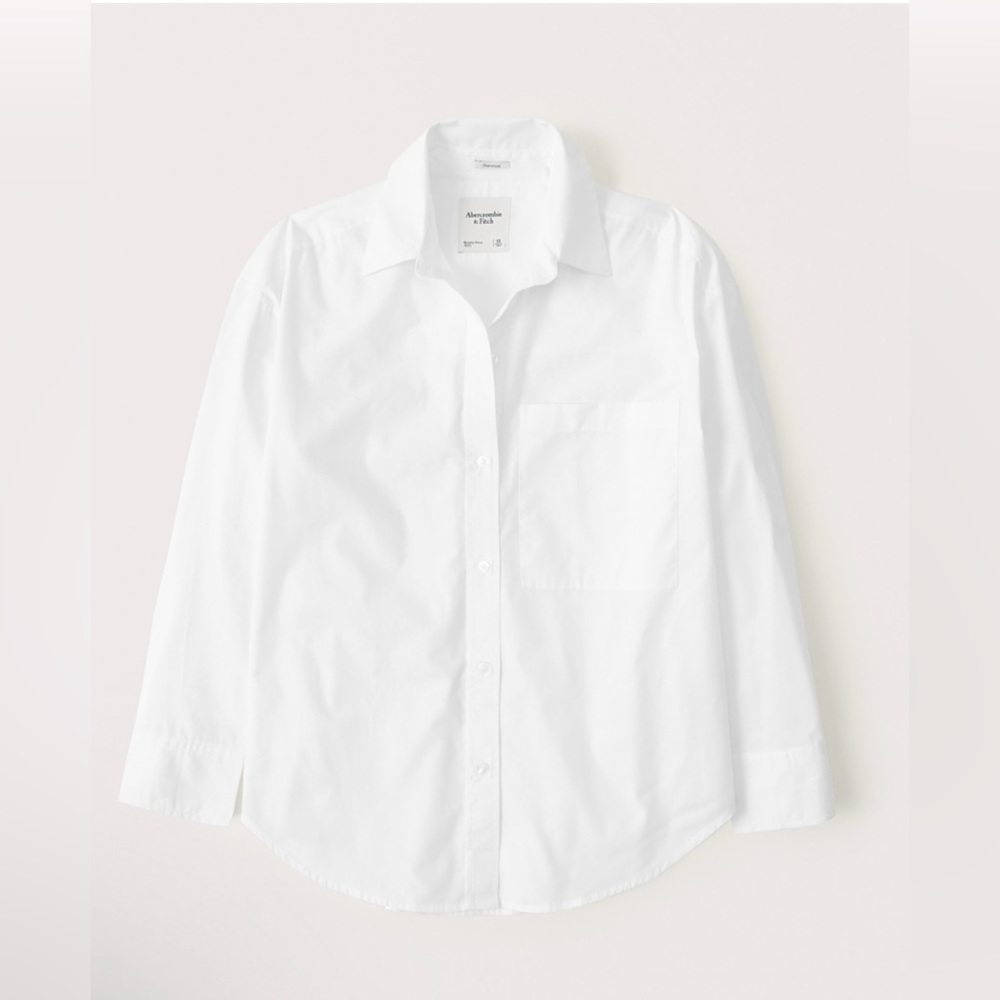 Abercrombie & Fitch Oversized Poplin Button Up Shirt
